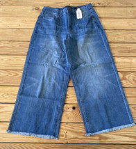 Susan graver NWOT Women’s Frayed hem Wide leg Crop Jeans size 8P Blue BQ - £23.59 GBP