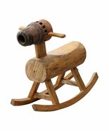 Wabi-Sabi Wooden Rocking Horse  Handcrafted Solid Wood Traditional Toy ... - $16,617.71 MXN