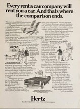 1970 Print Ad Hertz Rent-a-Car Lincoln Station Wagon Bi-Plane in Flight - £10.91 GBP