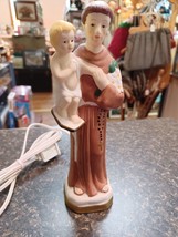 St. Anthony And Child  Bisque Porcelain Night Light 8&quot; Tall - $49.49