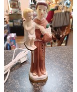 St. Anthony And Child  Bisque Porcelain Night Light 8&quot; Tall - $67.90 CAD
