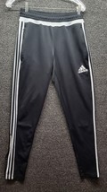 Adidas Pants Sz Small Black Joggers Track Ankle Zip Logo Pockets Womens - £11.44 GBP