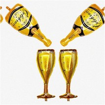 Golden Celebration Party Pack: 4 Large Mylar F Helium Balloons - Champag... - $367.33 MXN