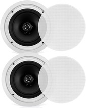 The Pyle Pair Flush 8&quot; Mount In-Wall In-Ceiling 2-Way Home Speaker Syste... - £80.71 GBP