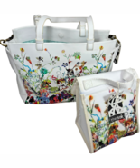 The Sak Ferrara Tote White Botanical + Matching Cosmetic Makeup Bag - bo... - $117.58 CAD