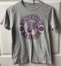 Dundler Miflin The Office T Shirt Size S Gray Crew Neck Schrute Farms Gr... - $13.24