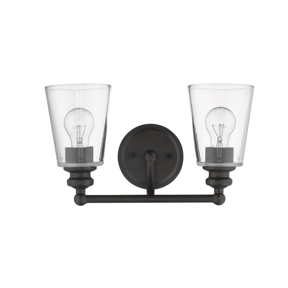 Antique Bronze Dual Light Wall Sconce with Glass Shades | 8&quot;x14&quot; - $248.11