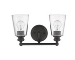Antique Bronze Dual Light Wall Sconce with Glass Shades | 8&quot;x14&quot; - $248.11