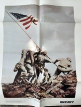 Marines Raising the Flag Iwo Jima 24”x 19&quot; World War II  WW2 Poster Lovell Usmc - $15.00