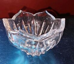 VTG Clear Small Lotus Flower Bowl Crystal? Trinket Sauce Dish Condement - $14.99