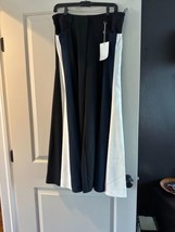 NWT PETER PILOTTO Black Trouser with White Navy Inserts Very Wide Leg SZ 10 - $247.50