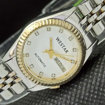 Vintage Westar Automatic Swiss Womens DAY/DATE White Watch 562d-a298952-6 - $58.00