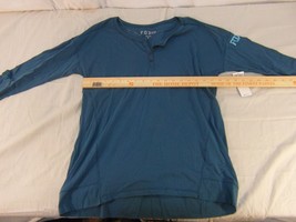 NWT Adult Women&#39;s Fox Motocross Blue Long Sleeve Foraging Henley Shirt 3... - $21.37