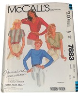 McCall&#39;s Pattern 7883 Misses Blouses Size 8 uncut - $11.69