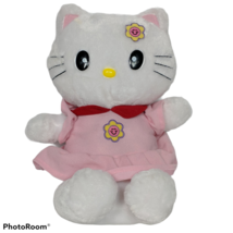 Carousel Softoys White Kitty Cat Plush Pink Dress Stuffed Animal 15&quot; - £21.11 GBP