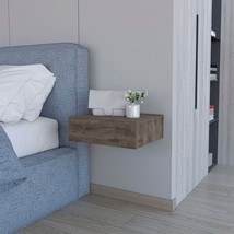 Dark Brown Wall-Mounted Floating Nightstand | Space-Saving Design - $120.94 CAD