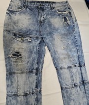Kroix Distressed Blue Jeans Size 40x31 High Rise The Collection 100% Cot... - $16.99