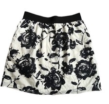 NEW Ann Taylor Loft Silk Blend Size 8 Black Ivory Floral Skirt Pull On P... - £14.23 GBP