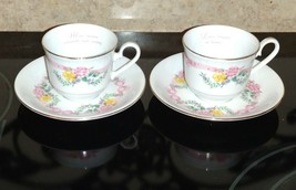 4pc Summit Collection Exclusive Mothers day &quot;Mom&quot; &amp; &quot;Love&quot; Tea Cup &amp; Saucer Set  - £23.25 GBP