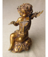 Vintage Plaster Violin Playing Cherub Statue - €60,34 EUR