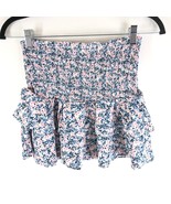 Divided H&amp;M Mini Skirt Pull On Ruffle Floral Pink Blue Size 8 - £7.66 GBP