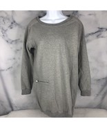Ellison Women Gray Pullover Sweater Medium 1/4 Zipper On Back - $364.94 MXN