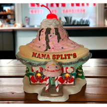 Dept 56 North Pole Nana Split&#39;s Ice Cream Parlor Santa&#39;s Sweet Shop Xmas Village - £182.85 GBP