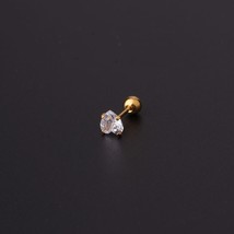 1Pc Mini Heart Triangle Star Zircon Stud Earrings Women Stainless Steel Tragus C - £7.86 GBP