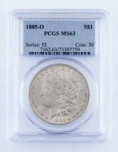 1885-O $1 Silver Morgan Dollar Graded by PCGS as MS63! Gorgeous Morgan! - £98.09 GBP