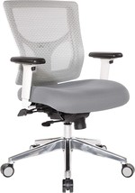 Office Star ProGrid White Mesh Mid Manager&#39;s Office Chair with 2-Way Adjustable - £336.52 GBP