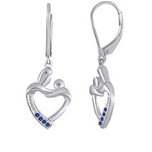 1/2 Ct Round Cut Gemstone Mother&#39;s Day Gift Mom &amp; Baby Heart Drop Dangle... - £54.66 GBP+