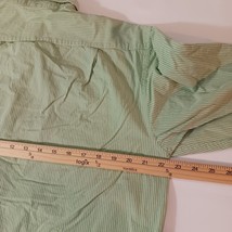 Izod Men's Cotton Green Check Stripe Button-Down Collar Long Sleeve Shirt Size M image 15
