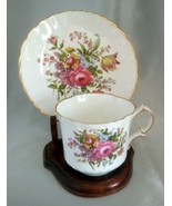 OAKLEY CHINA Fine Bone China (England) Floral Bouquet Tea Cup &amp; Saucer Set - $365.04 MXN