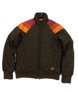 Adidas Brown Red Orange Chevron Embroidered Polar Bear Puffer Jacket siz... - $150.44 CAD
