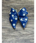 Vintage Enamel Polka Dot Blue White Lapel Pin Brooch Fashion Jewelry KG JD - $183.60 MXN