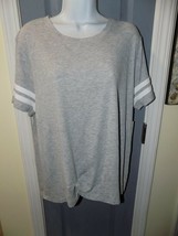 So Gray Fox Short Sleeve Varsity Twist Front Shirt Size XXL Women&#39;s NEW - £13.70 GBP