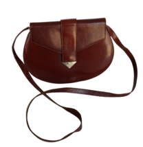 Vintage CC Courtenay Italy Brown Leather Handbag Satchel Purse - $19.99