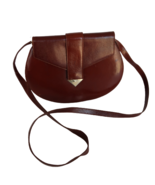 Vintage CC Courtenay Italy Brown Leather Handbag Satchel Purse - $19.99