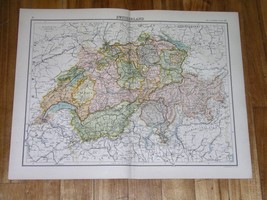 1900 Original Antique Map Of Switzerland - £12.13 GBP