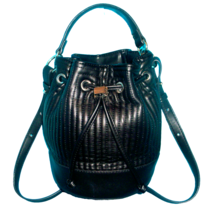 ZARA Black Quilted Drawstring Bucket Shoulder Bag - Short Cross Body - M... - £14.34 GBP