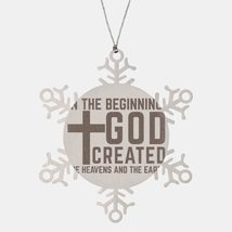 Motivational Christian Stainless Steel Bracelet, in The Beginning, God Created T - £19.38 GBP