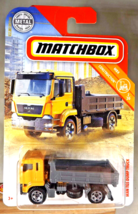 2018 Matchbox 31/100 MBX Construction 2/20 MAN TGS DUMP TRUCK Yellow-Olive w/6Sp - £10.16 GBP