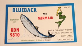 Vintage Ham radio Amateur Card KDN 9810 Portland Oregon QSL Blueback Mermaid 23 - £3.87 GBP