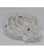 Bollywood Style 925 Silver Plated Indian Broad Payal Anklet Chain Jewelr... - £30.27 GBP