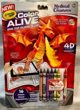 Crayola Color Alive MYTHICAL CREATURES Coloring Pages &amp;Crayons FIRE BREA... - £4.13 GBP