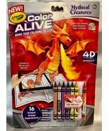 Crayola Color Alive MYTHICAL CREATURES Coloring Pages &amp;Crayons FIRE BREA... - £4.06 GBP