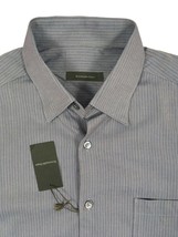 NEW $485 Ermenegildo Zegna Shirt! XL  *Blueish Silver*  *Italy*  *Silk &amp; Cotton* - £119.54 GBP