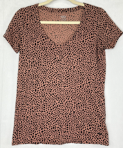 Victoria’s Secret Pink Cheetah Leopard Shirt Short Sleeve Tee Brown Black XS - £5.49 GBP