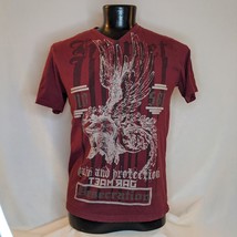 Men&#39;s Shirt American Rag V-Neck Graphic T-Shirt Red Medium - £7.59 GBP