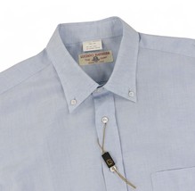 New Luciano Barbera Button Down Shirt Mens Large Blue Linen Cotton Italy... - $121.30